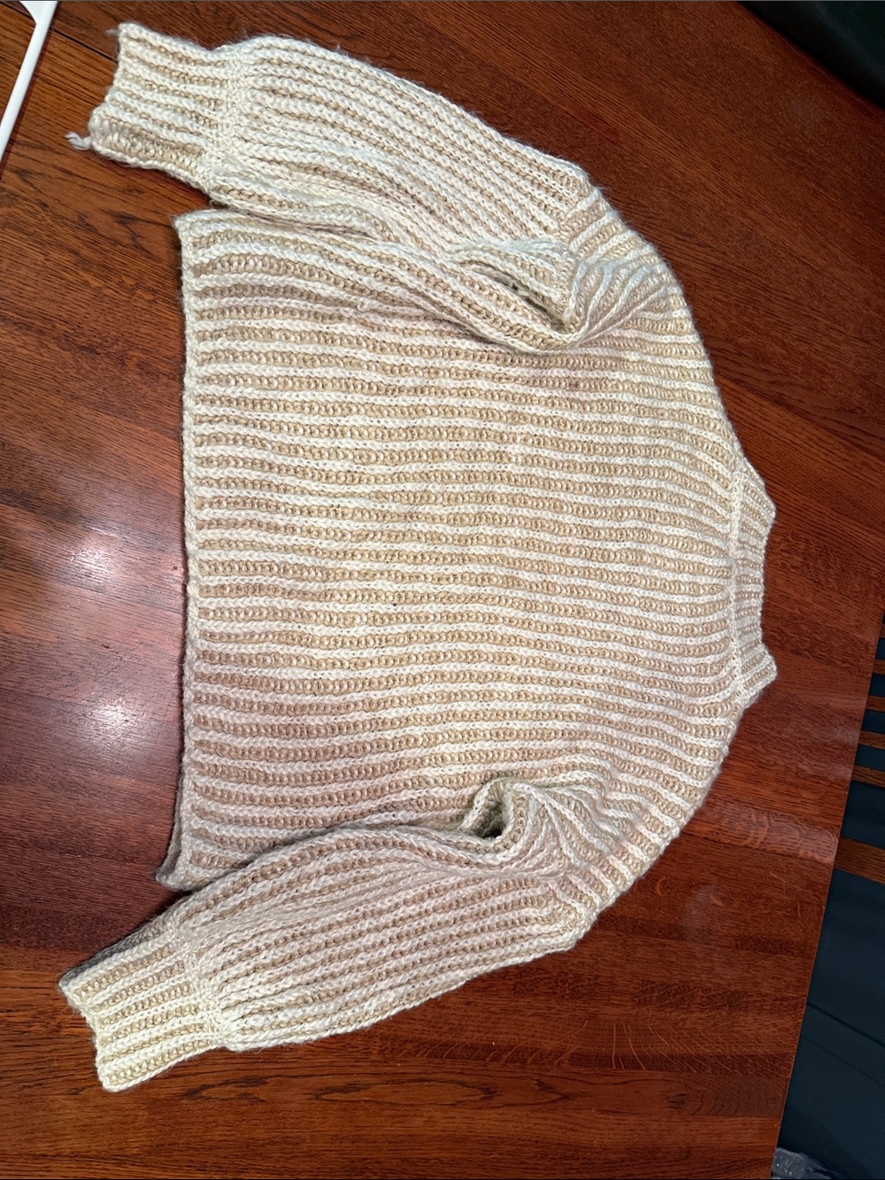 POL Cream Ribbed Cowl Neck Sweater - Picture 3 of 3